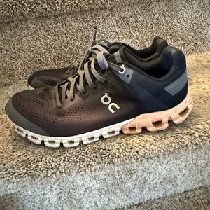 On Cloud Running Athletic Shoes - Black and Gray and pink
